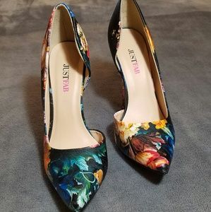 Floral Print Heels - Never Worn